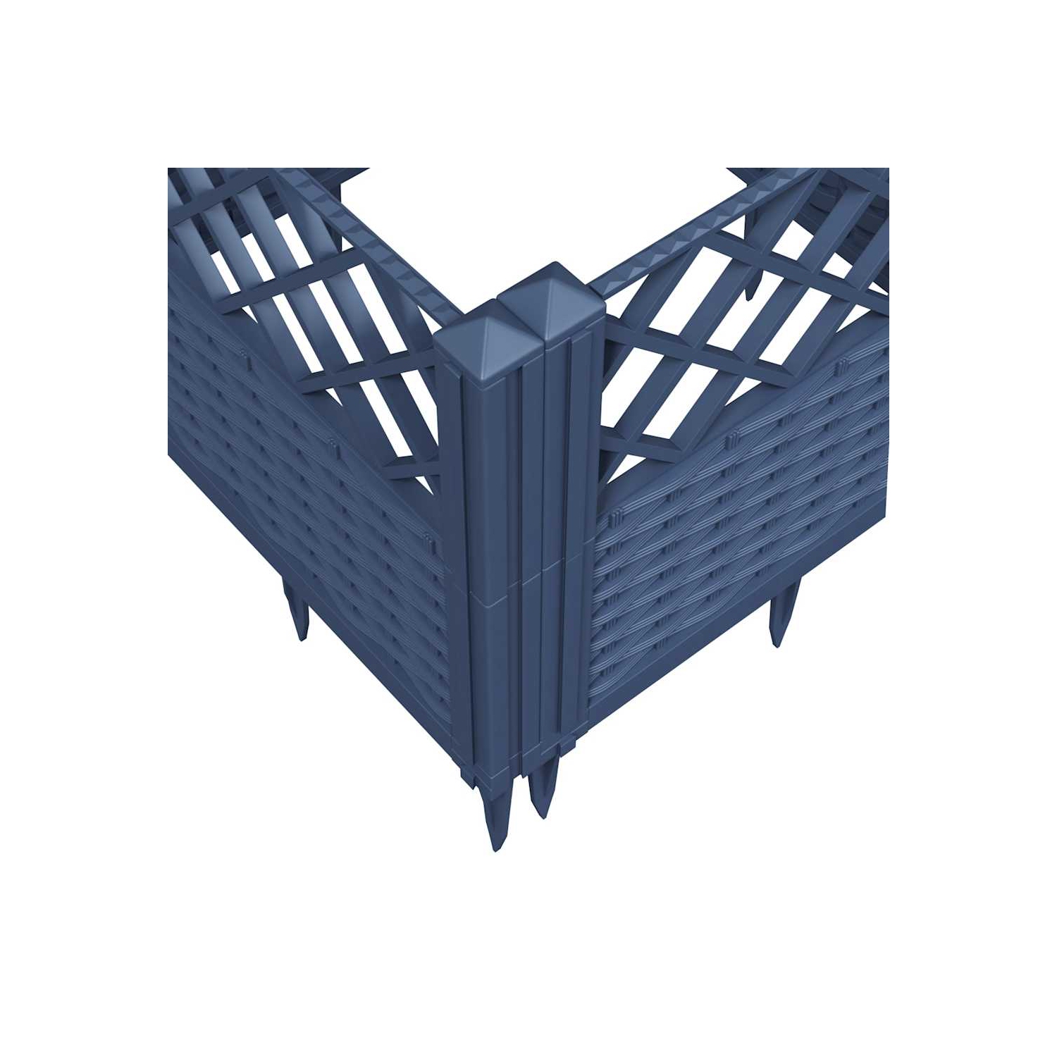 vidaXL Garden Planter with Pegs Blue Grey 43.5x43.5x43.5 cm PP