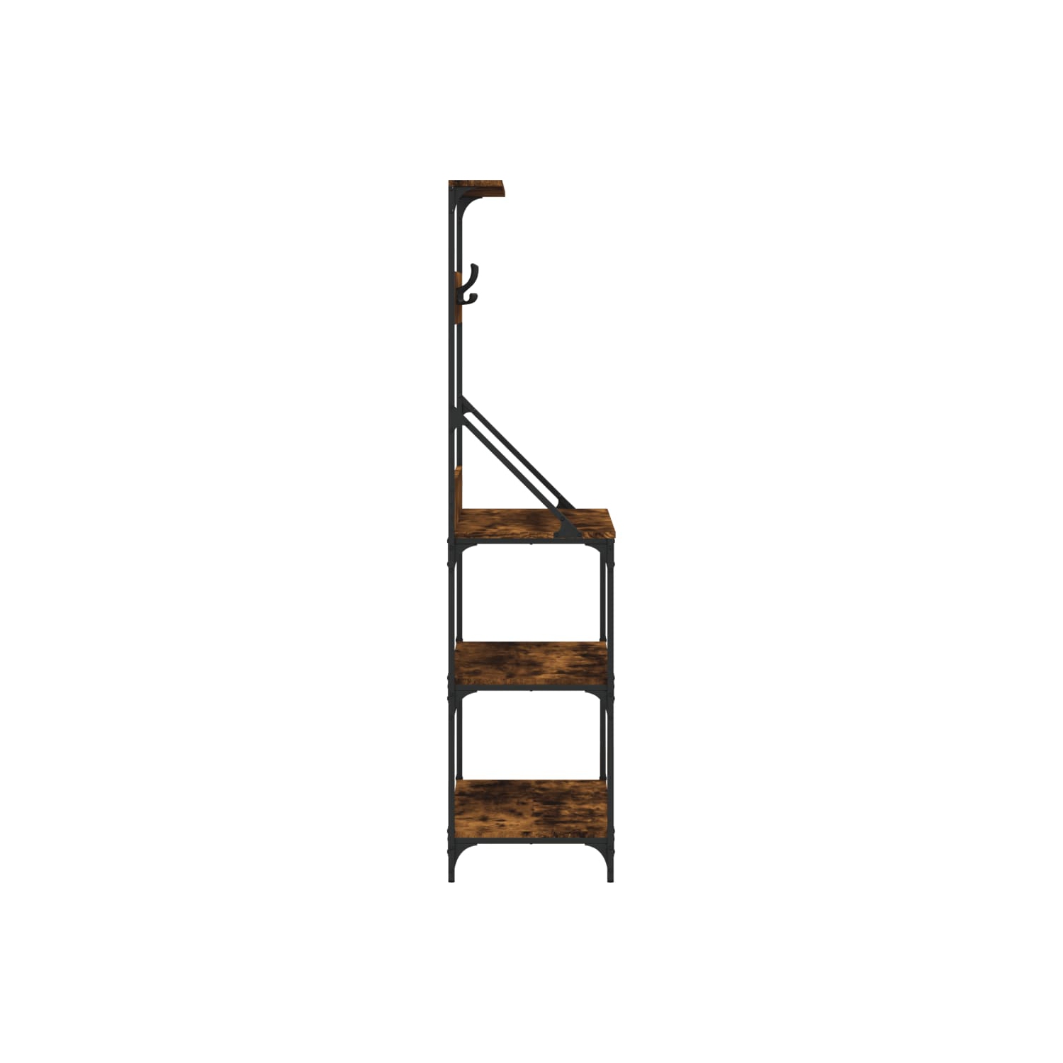 vidaXL Baker's Rack with Hooks 4-Tier Smoked Oak Engineered Wood