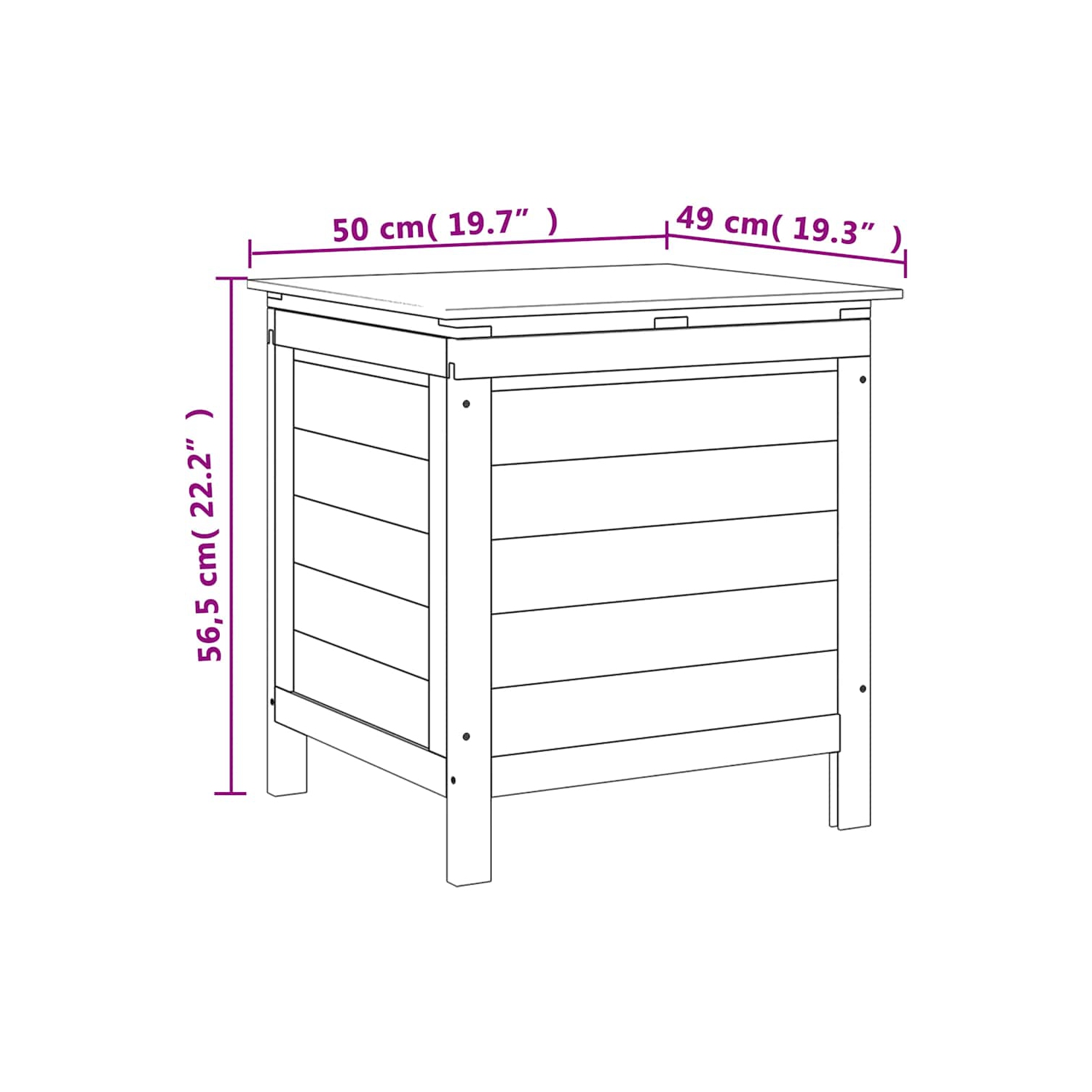 vidaXL Garden Storage Box Brown 50x49x56,5 cm Solid Wood Fir