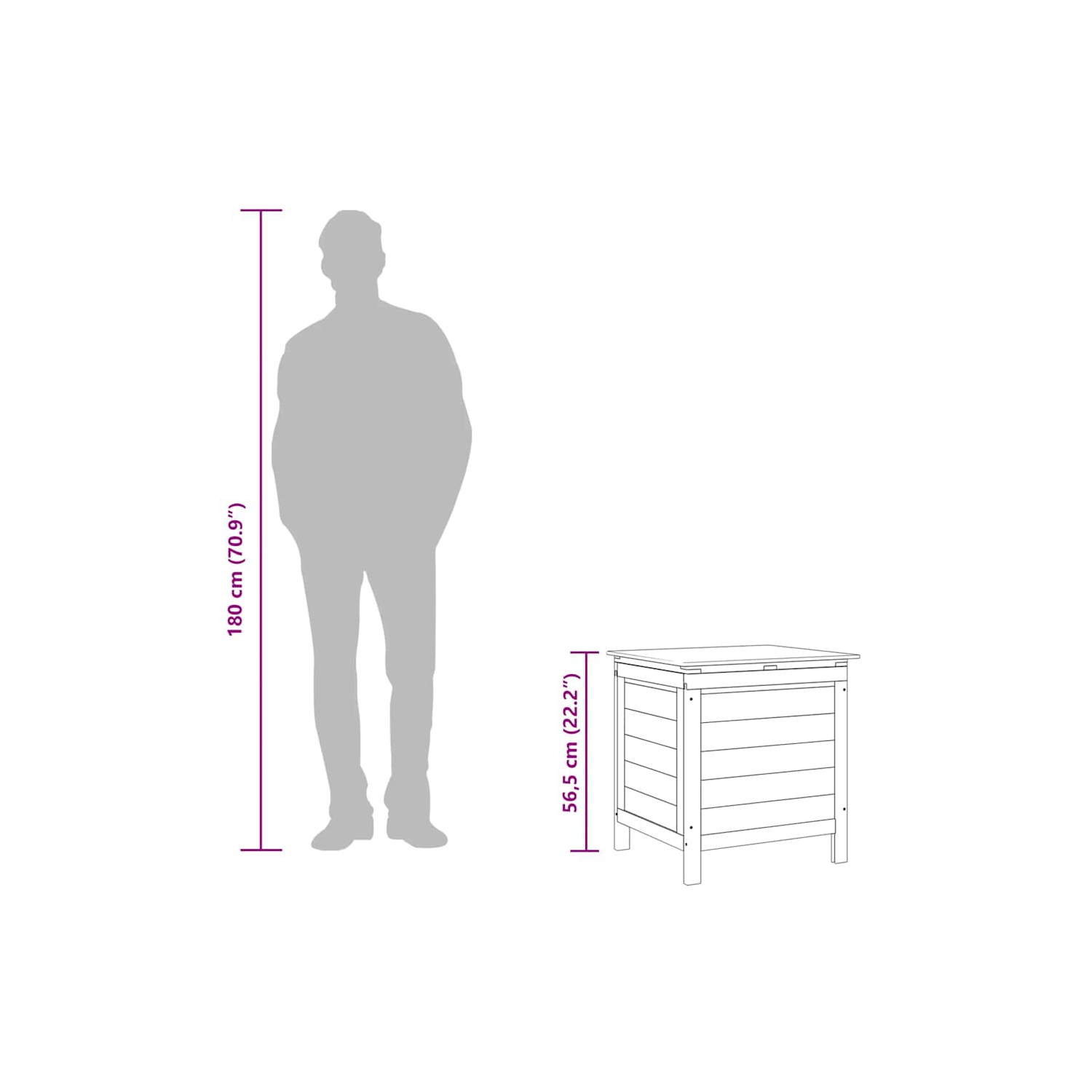 vidaXL Garden Storage Box Brown 50x49x56,5 cm Solid Wood Fir