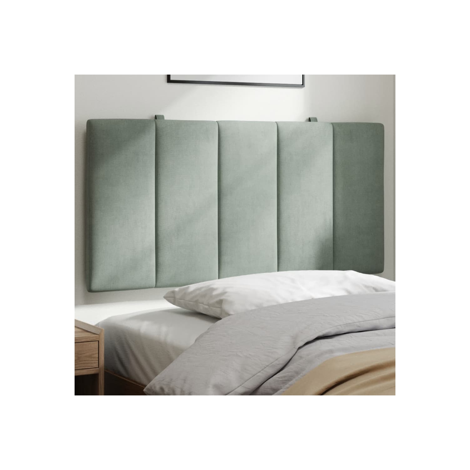 vidaXL Headboard Cushion "Hanko" Light Grey 100 cm Velvet