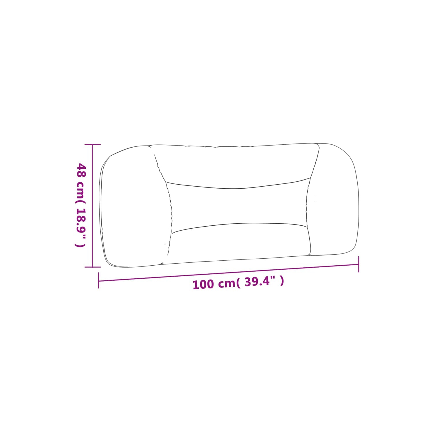 VidaXL – Coussin de tête de lit «&nbsp;Hvar&nbsp;» en tissu 100&nbsp;cm gris foncé