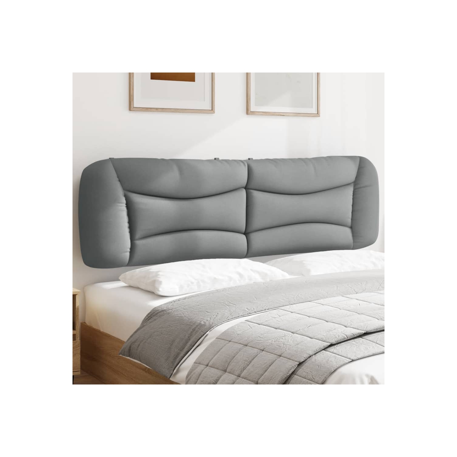 vidaXL Headboard Cushion "Hvar" Light Grey 193 cm Fabric