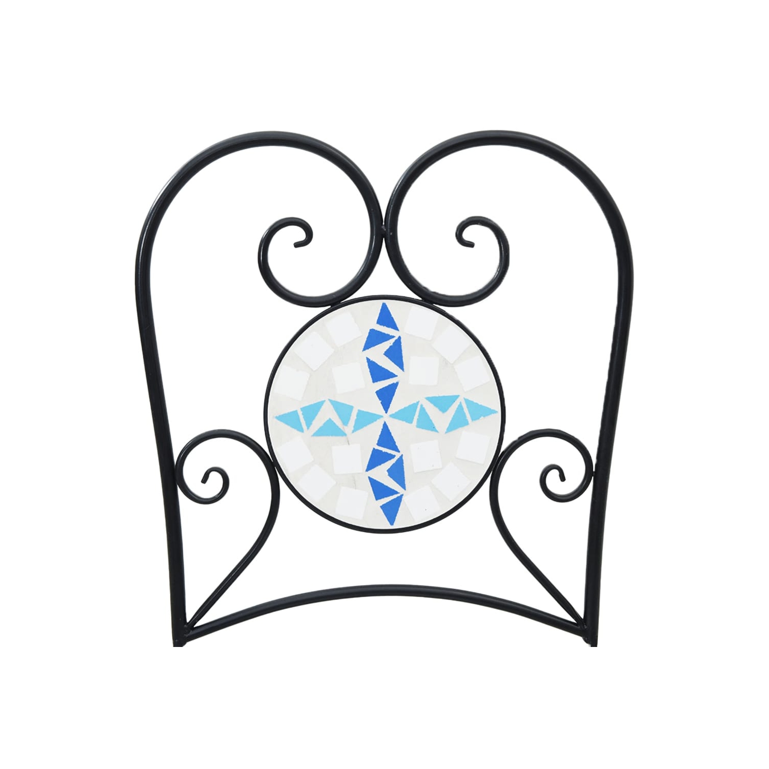 vidaXL Bistro Chairs Foldable 2 pcs Blue and White Ceramic