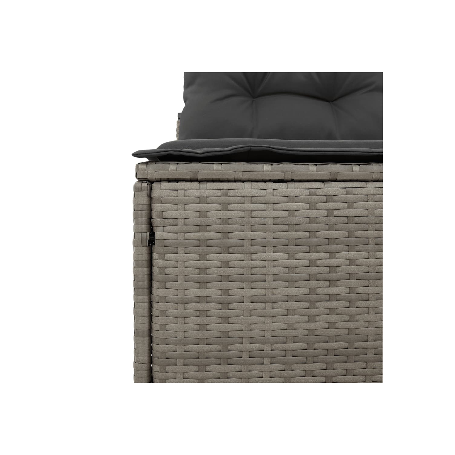 vidaXL Garden Sofas Armless with Cushions 2 pcs Grey Poly Rattan