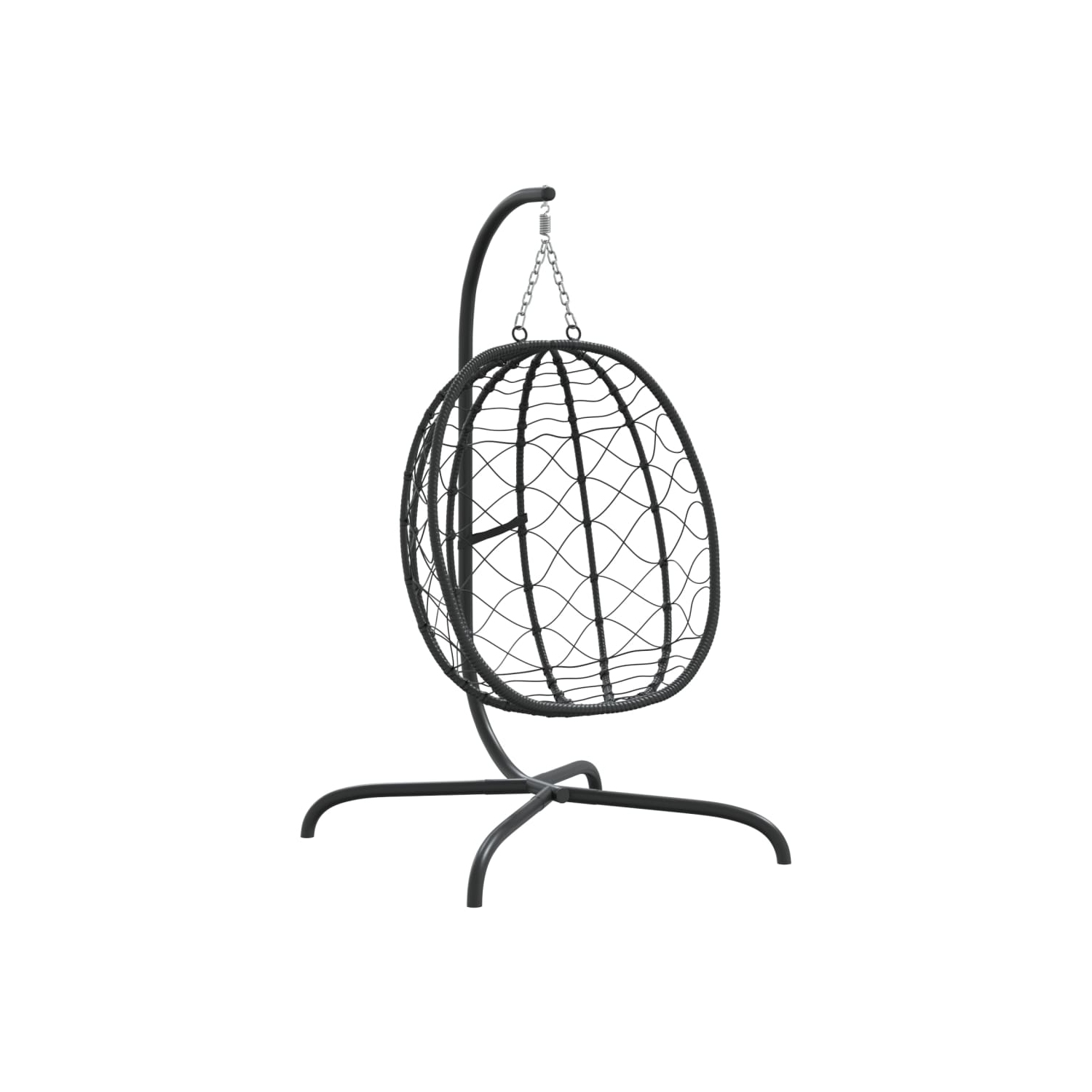 Fauteuil à œufs suspendu avec coussin en poly rotin et acier anthracite de vidaXL