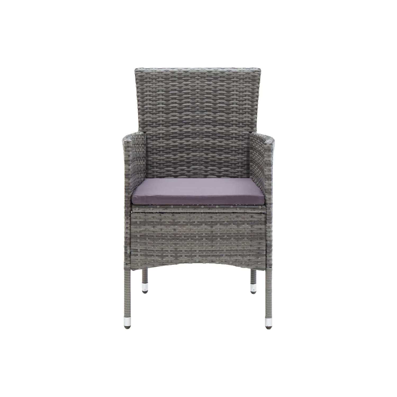 vidaXL Garden Dining Chairs 4 pcs Poly Rattan Grey