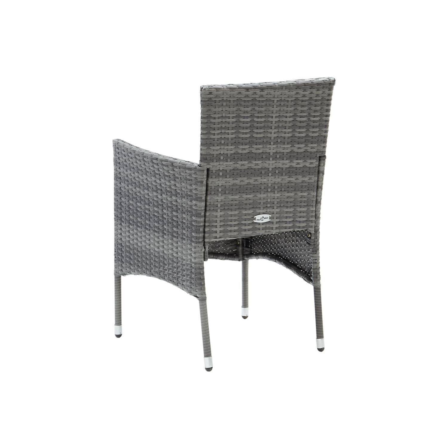 vidaXL Garden Dining Chairs 4 pcs Poly Rattan Grey