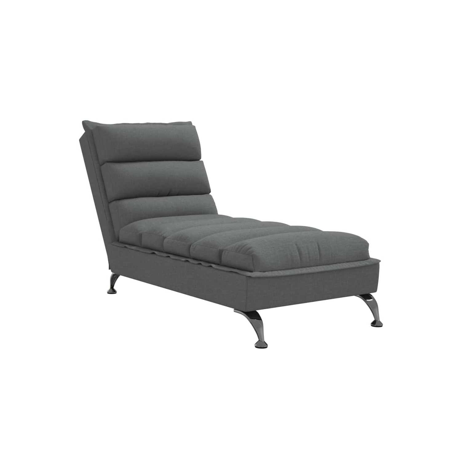 vidaXL Chaise Lounge with Cushions Dark Grey Fabric