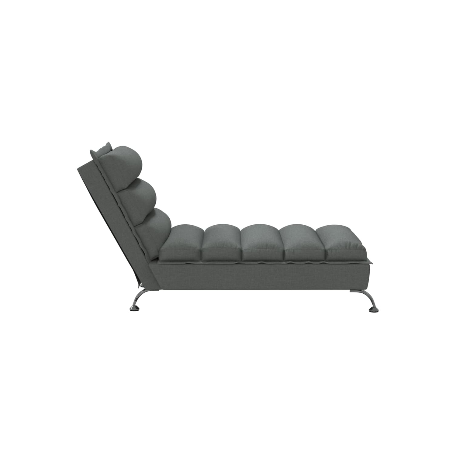 vidaXL Chaise Lounge with Cushions Dark Grey Fabric