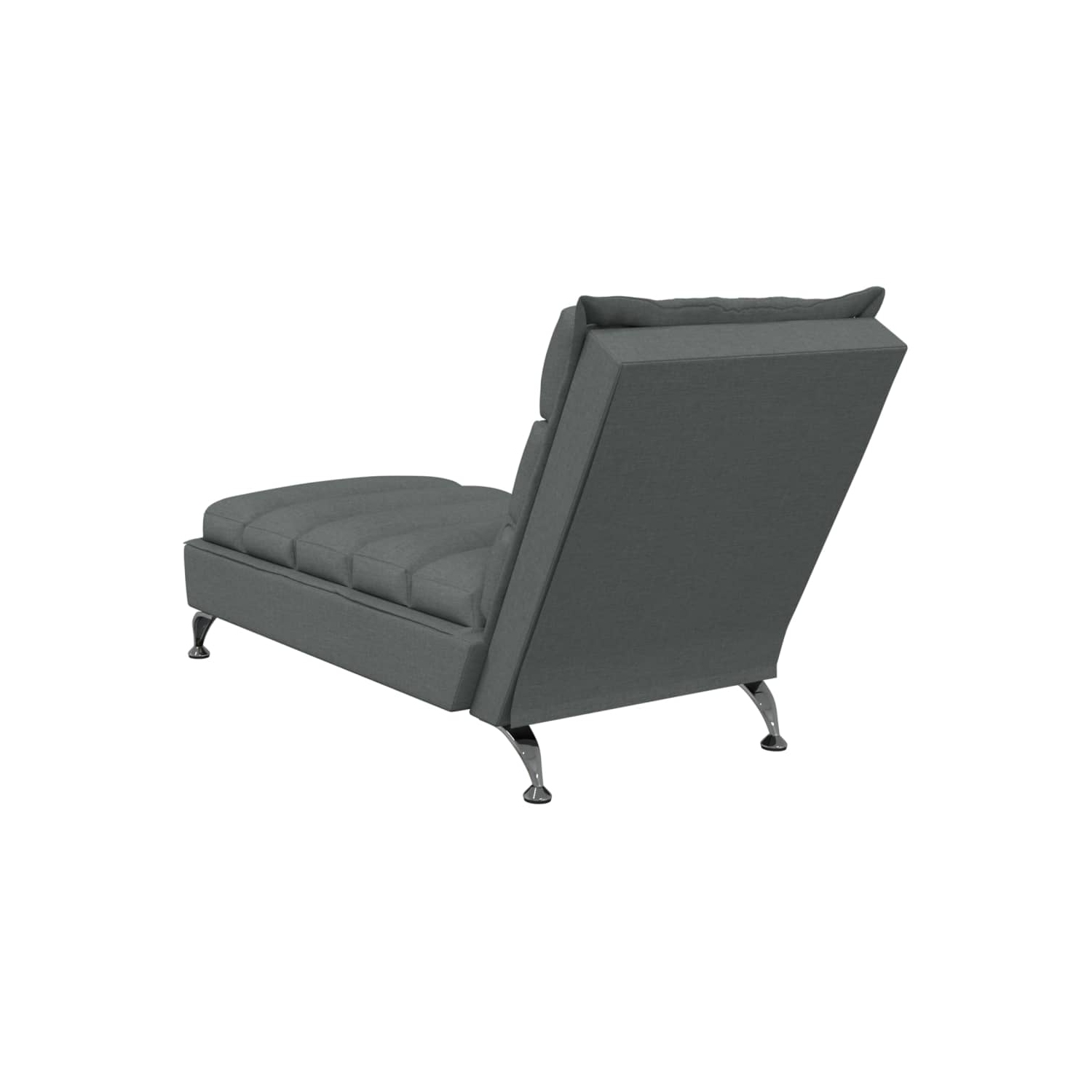 vidaXL Chaise Lounge with Cushions Dark Grey Fabric