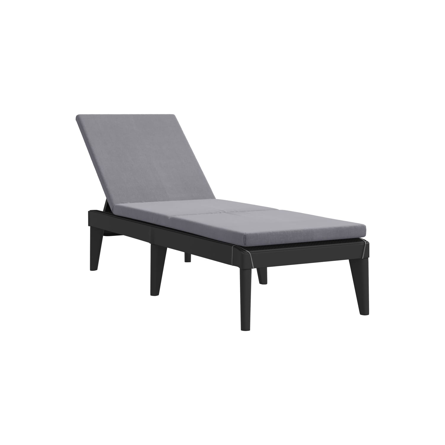 Chaise longue soleil avec coussin anthracite 186 x 60 x 29&nbsp;cm PP