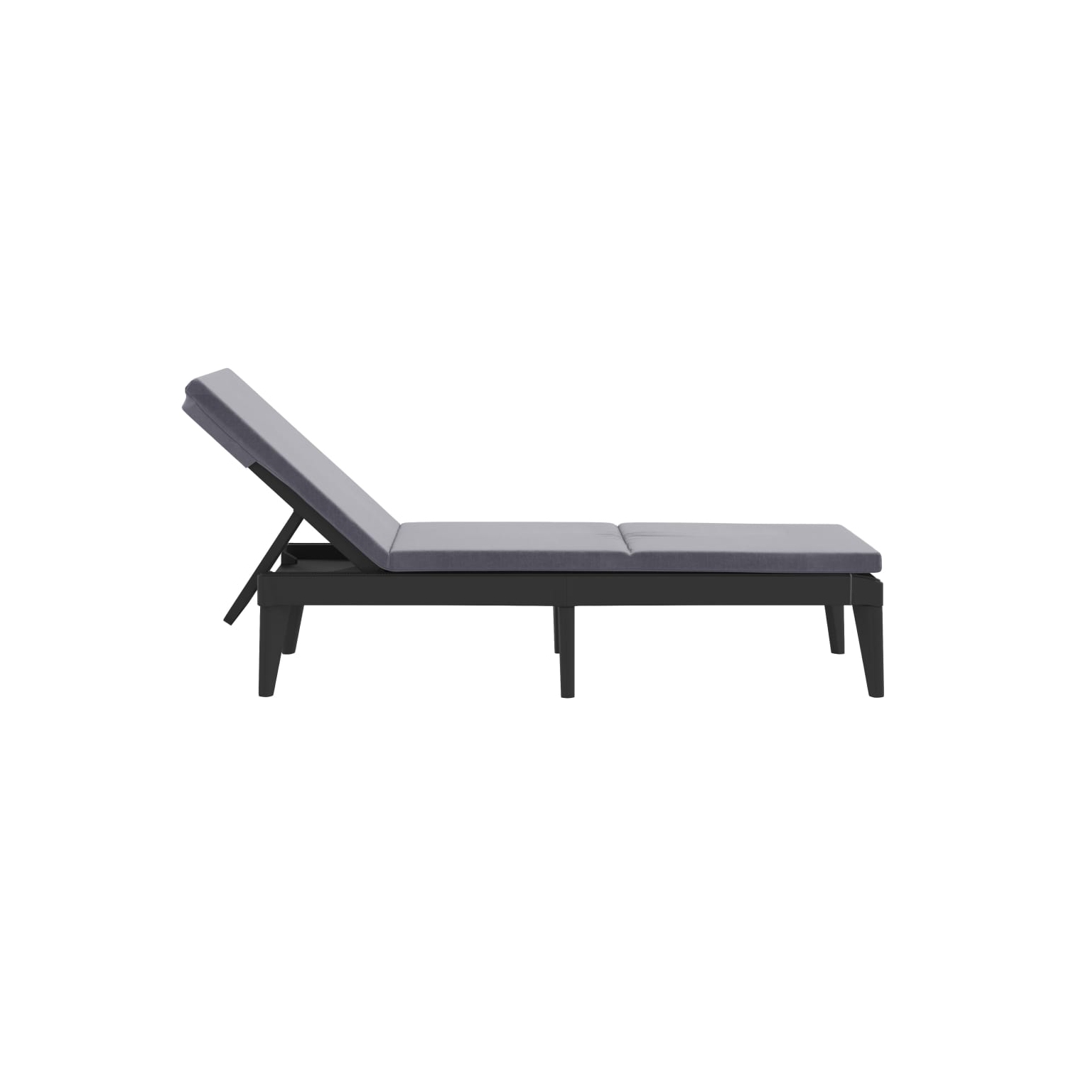Chaise longue soleil avec coussin anthracite 186 x 60 x 29&nbsp;cm PP