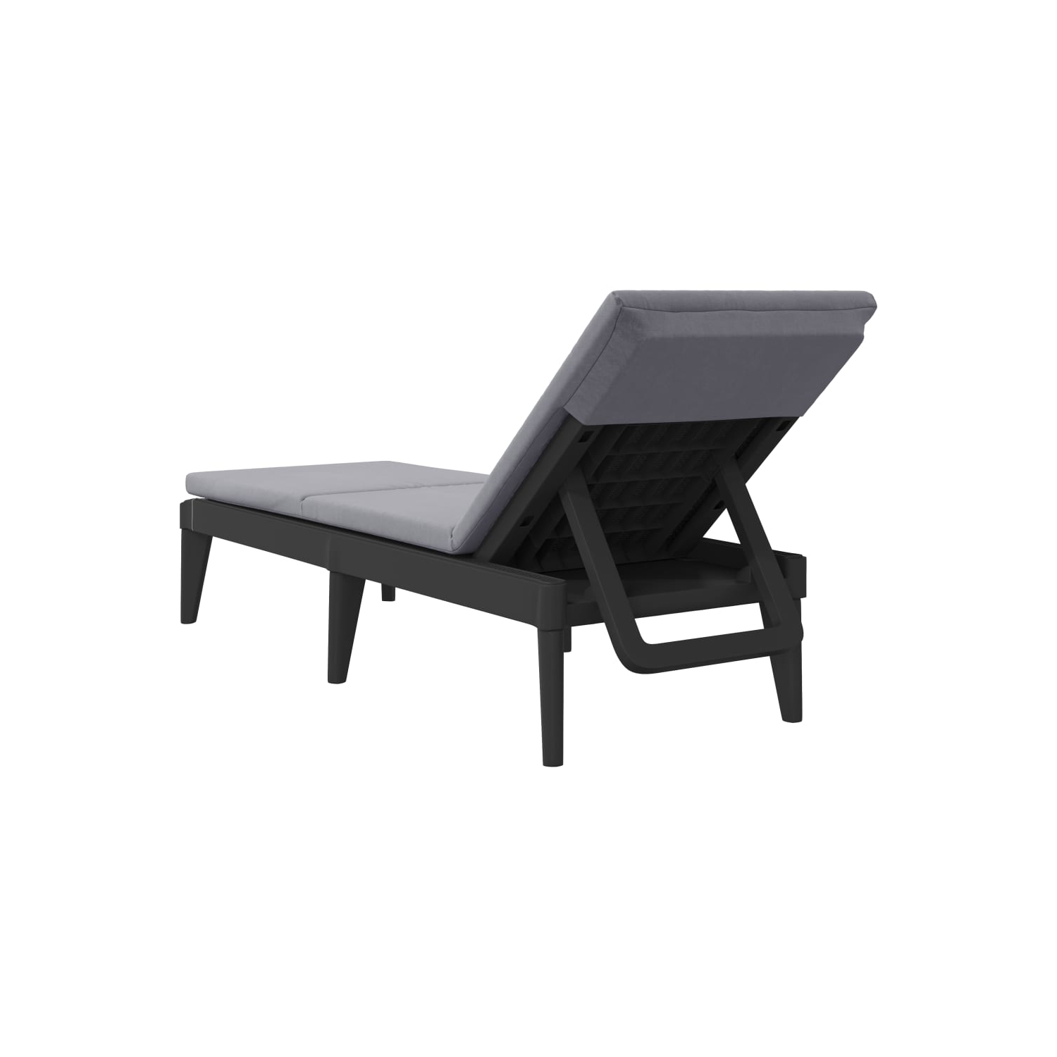 Chaise longue soleil avec coussin anthracite 186 x 60 x 29&nbsp;cm PP