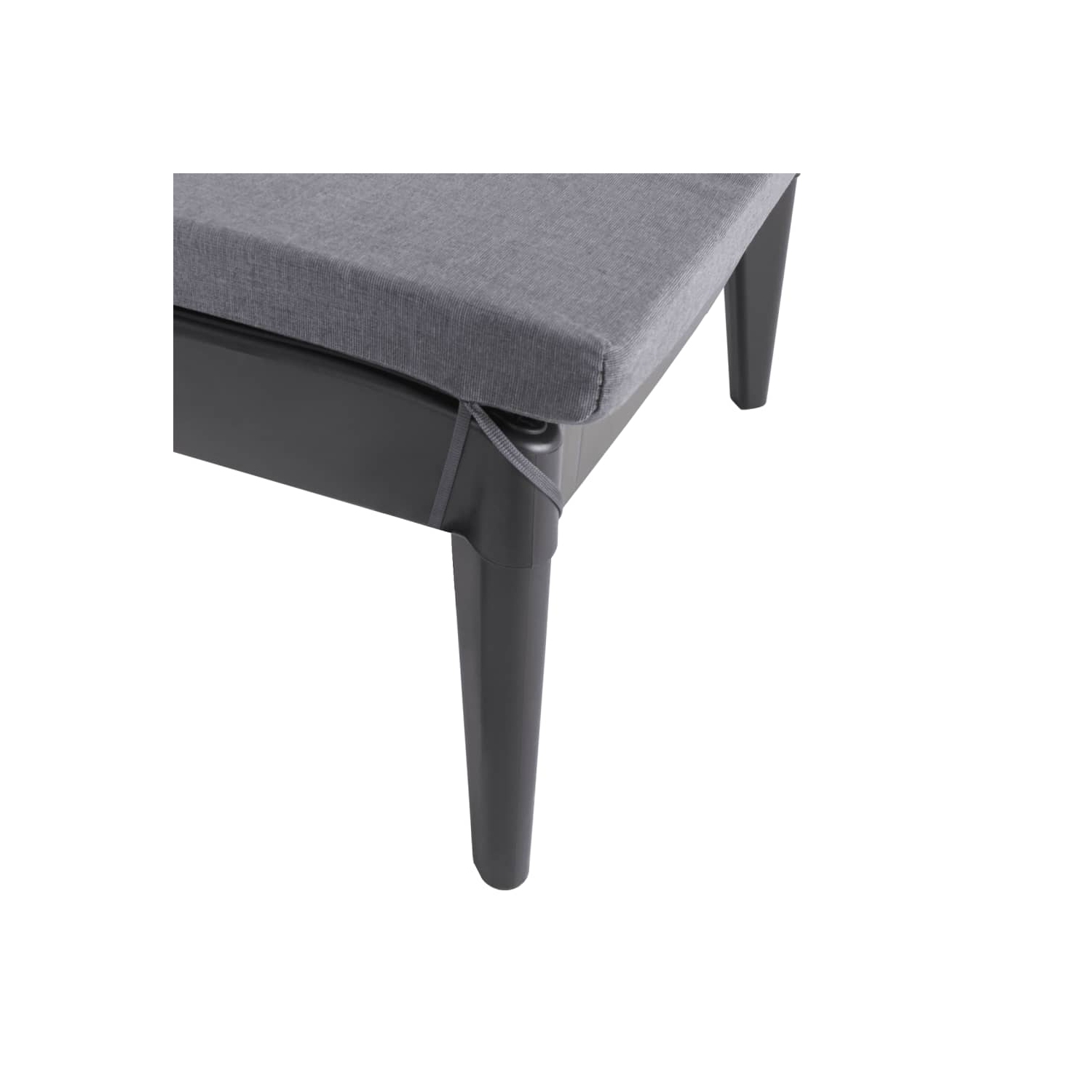 Chaise longue soleil avec coussin anthracite 186 x 60 x 29&nbsp;cm PP