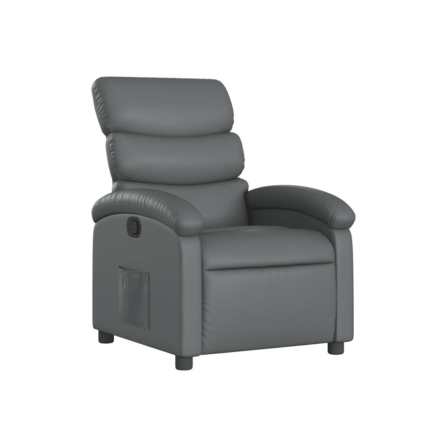 vidaXL Manual Recliner Chair, Adjustable Backrest/ Footrest, Gray Leather Reclining Sofa