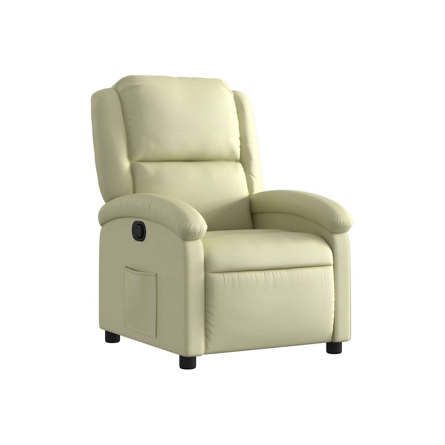 vidaXL Manual Recliner Chair, Adjustable Backrest/ Footrest, Cream Real Leather