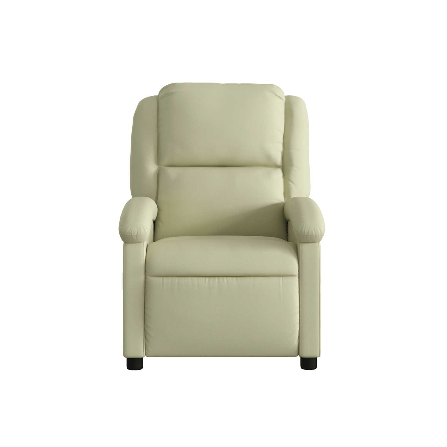 vidaXL Manual Recliner Chair, Adjustable Backrest/ Footrest, Cream Real Leather