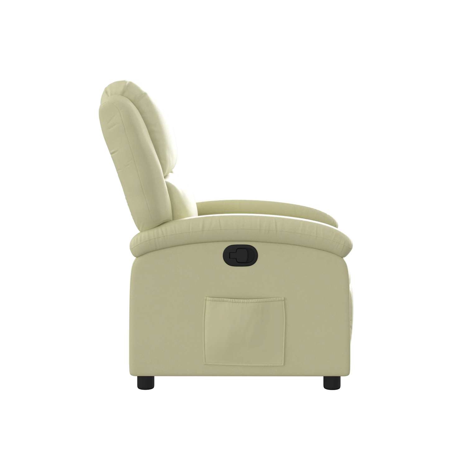 vidaXL Manual Recliner Chair, Adjustable Backrest/ Footrest, Cream Real Leather
