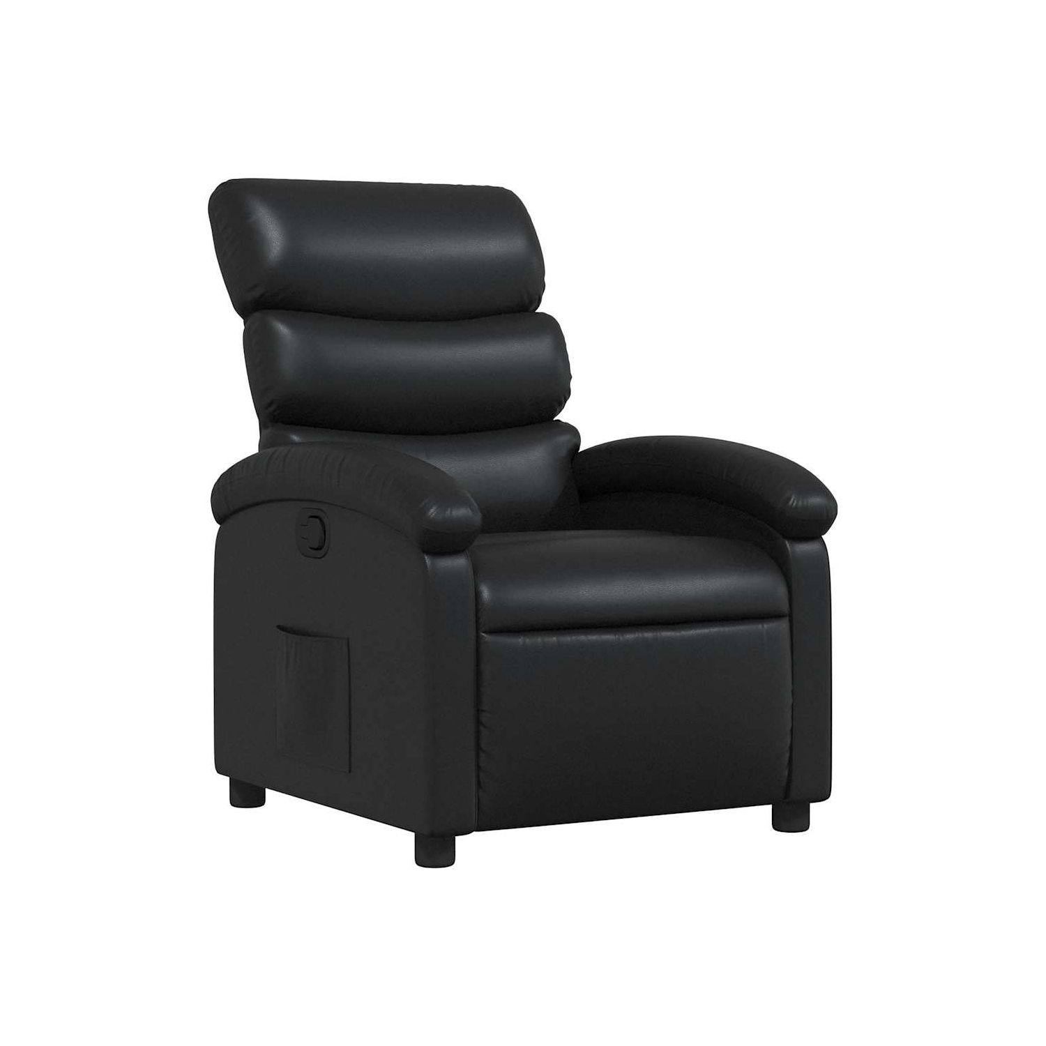 Fauteuil inclinable manuel vidaXL, dossier et repose-pieds réglables, canapé inclinable en cuir noir