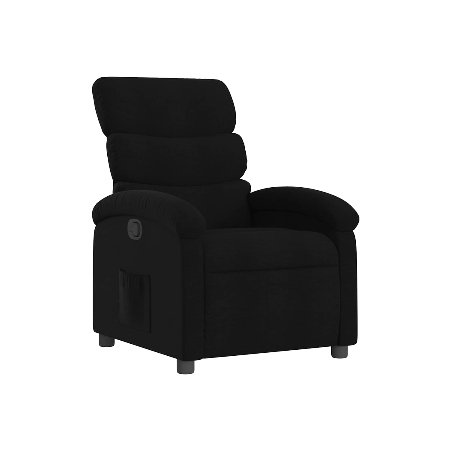 vidaXL Manual Recliner Chair, Adjustable Backrest/ Footrest, Black Fabric Reclining Sofa