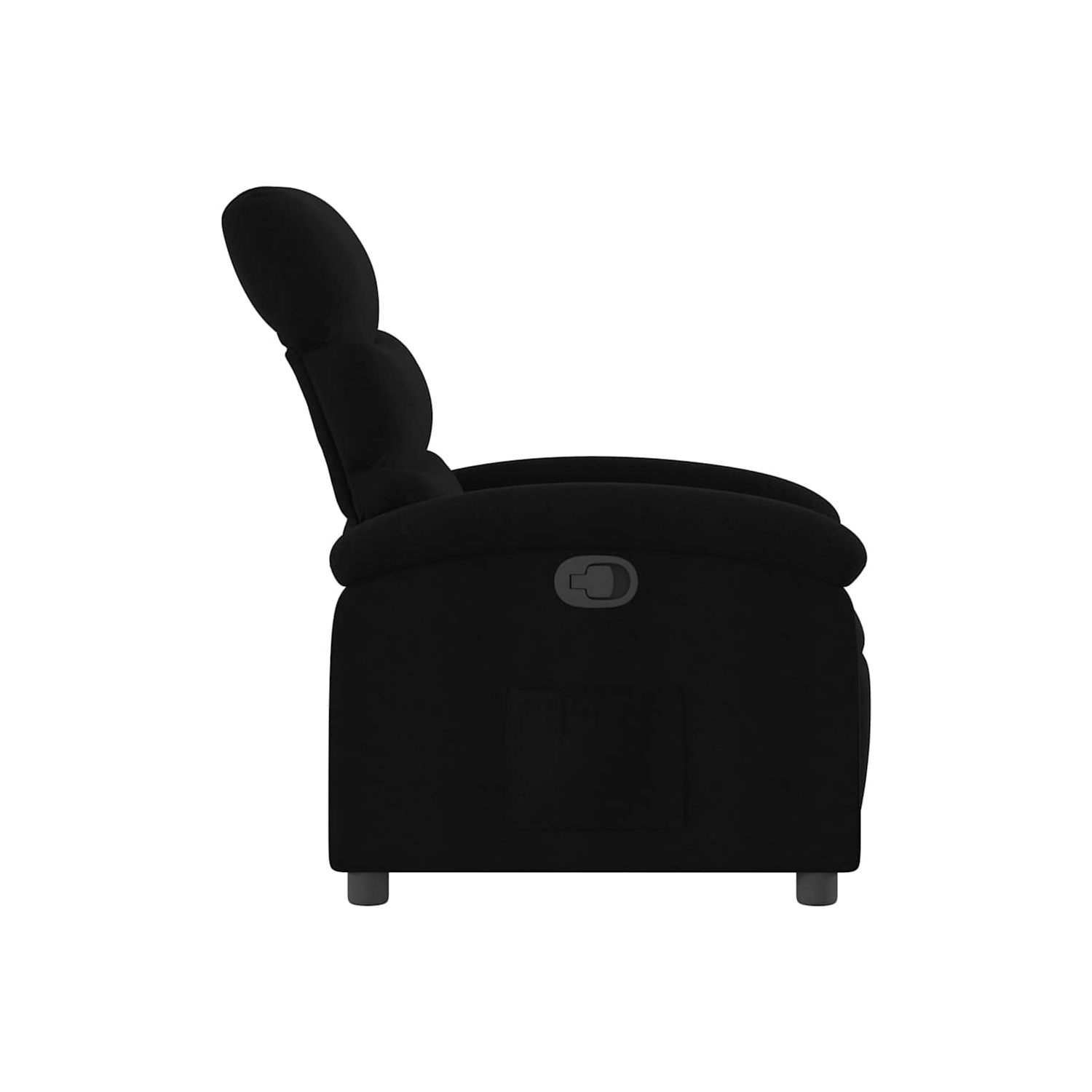 vidaXL Manual Recliner Chair, Adjustable Backrest/ Footrest, Black Fabric Reclining Sofa
