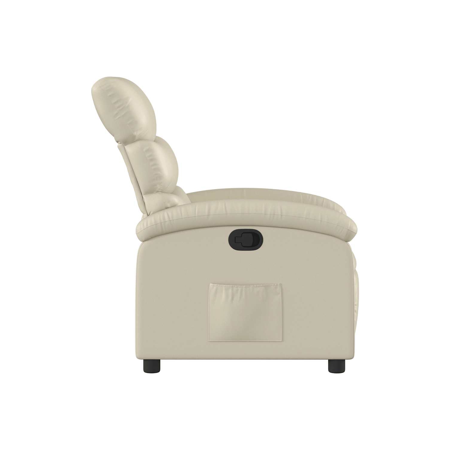 vidaXL Manual Recliner Chair, Adjustable Backrest/ Footrest, Cream Leather Reclining Sofa