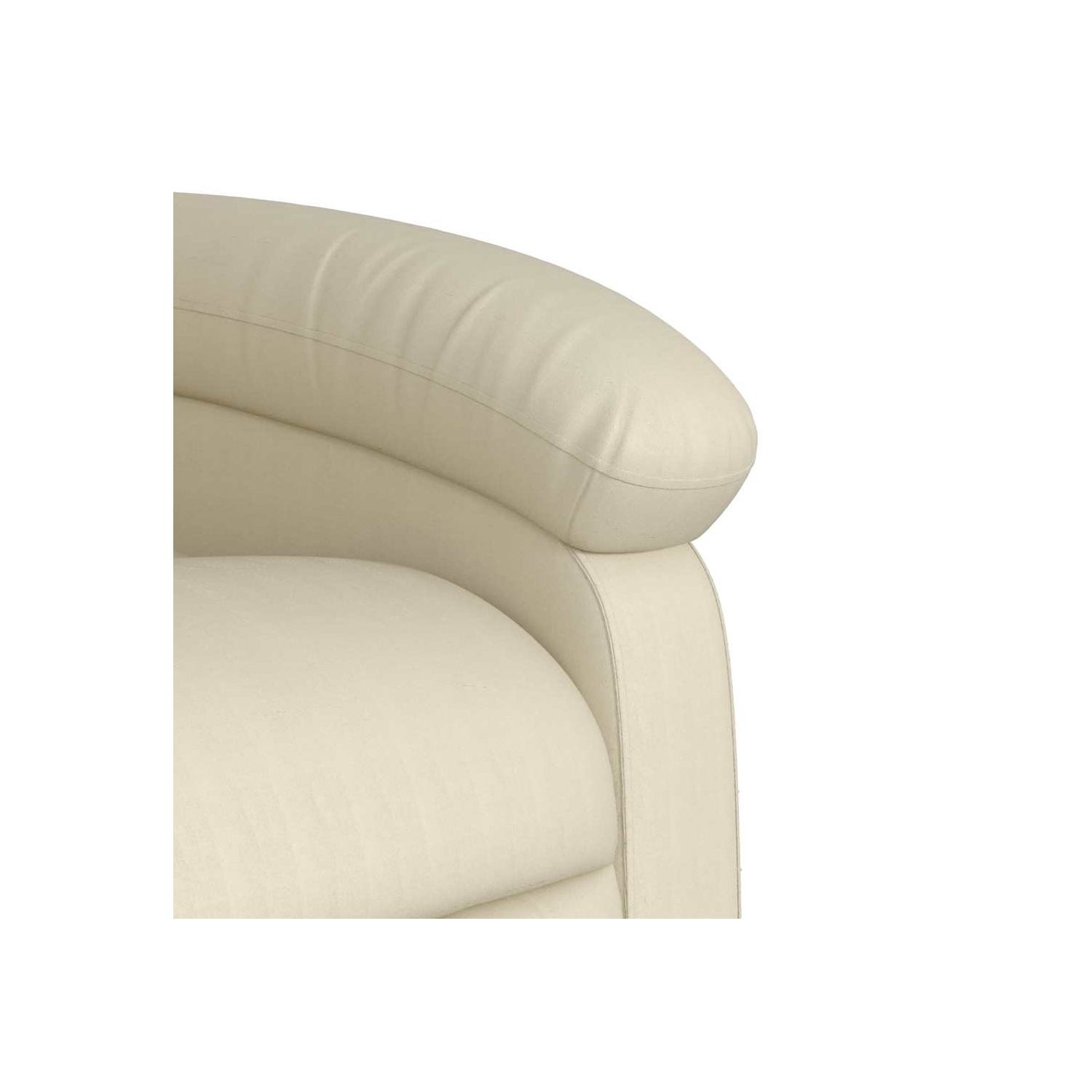 vidaXL Manual Recliner Chair, Adjustable Backrest/ Footrest, Cream Leather Reclining Sofa