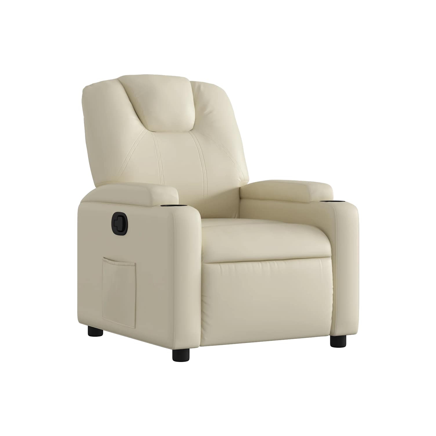 vidaXL Manual Recliner Chair, Adjustable Backrest/ Footrest, Cream Leather