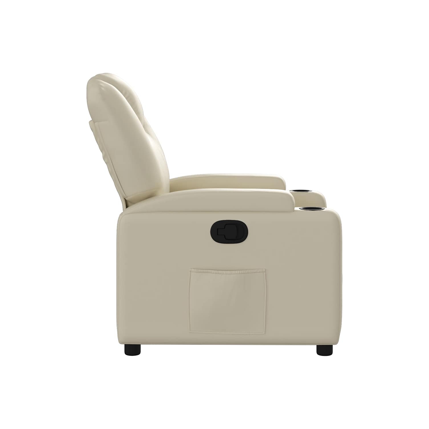 vidaXL Manual Recliner Chair, Adjustable Backrest/ Footrest, Cream Leather
