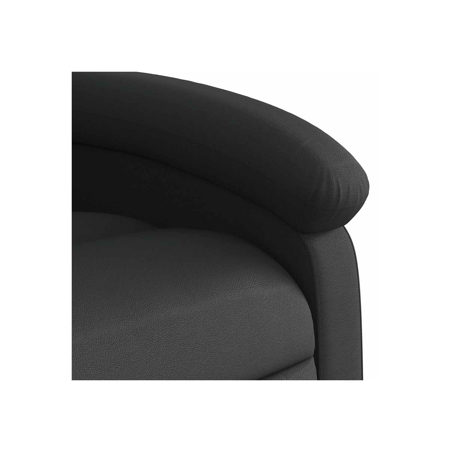 vidaXL Manual Recliner Chair, Adjustable Backrest/ Footrest, Black Real Leather