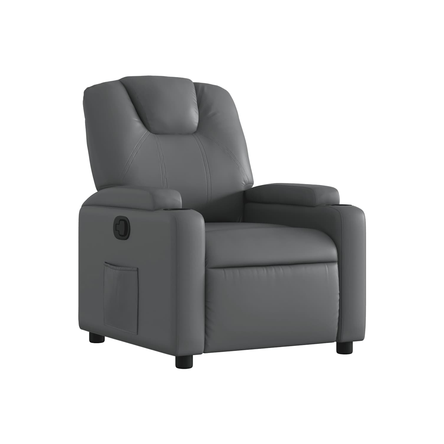 vidaXL Manual Recliner Chair, Adjustable Backrest/ Footrest, Gray Leather