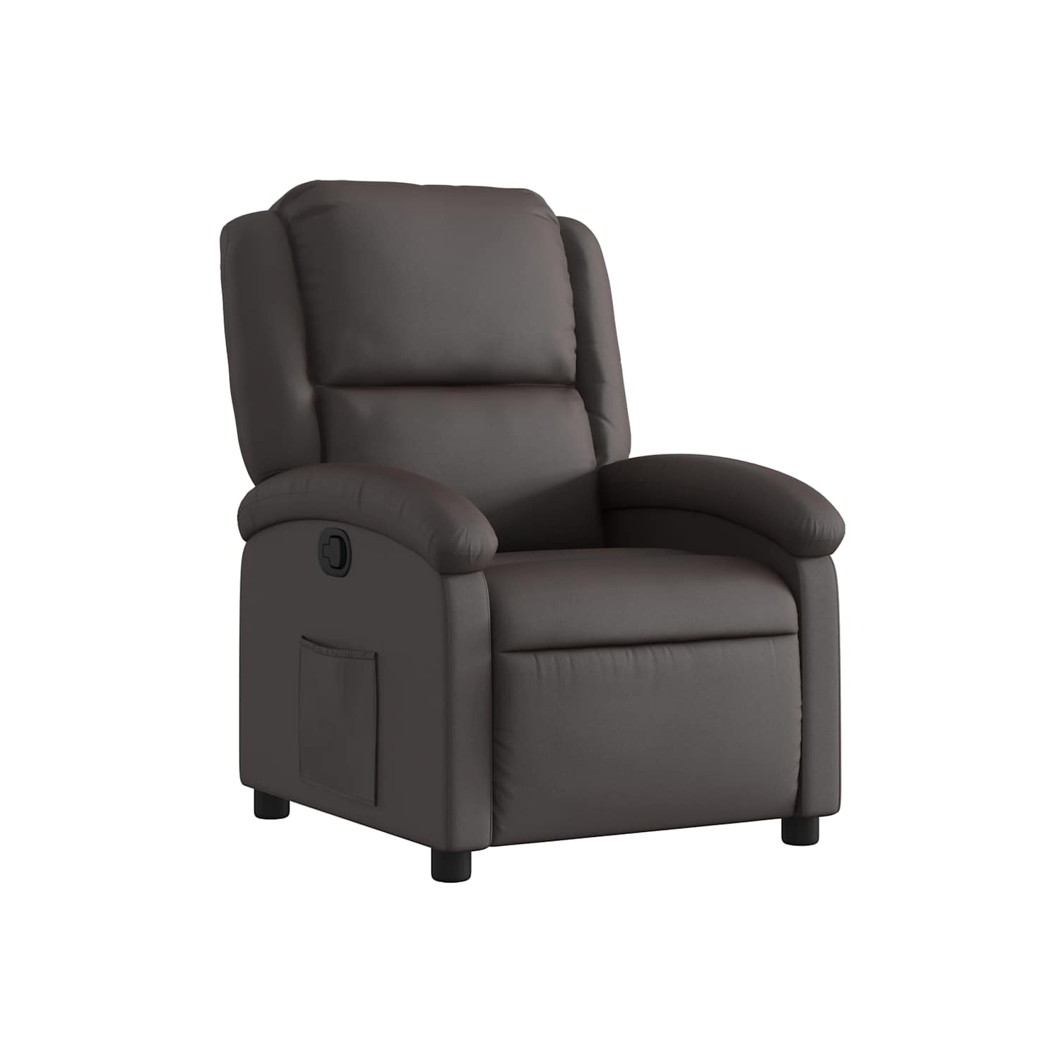 vidaXL Manual Recliner Chair, Adjustable Backrest/ Footrest, Dark Brown Real Leather