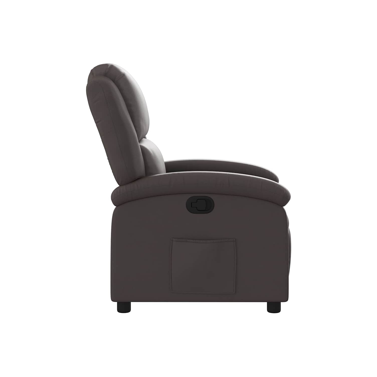 vidaXL Manual Recliner Chair, Adjustable Backrest/ Footrest, Dark Brown Real Leather