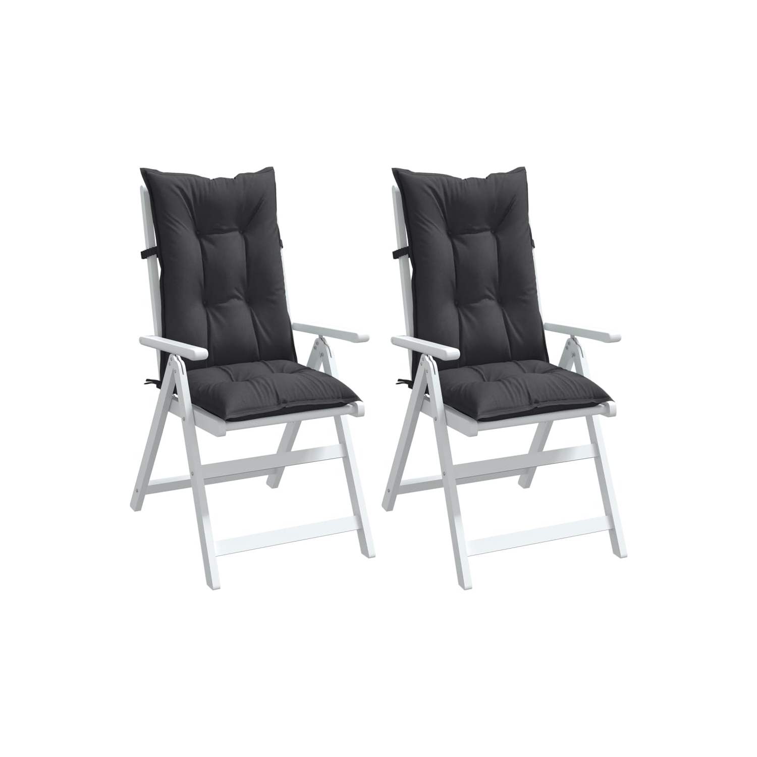 vidaXL Highback Chair Cushions 2 pcs Melange Anthracite 120x50x7 cm Fabric