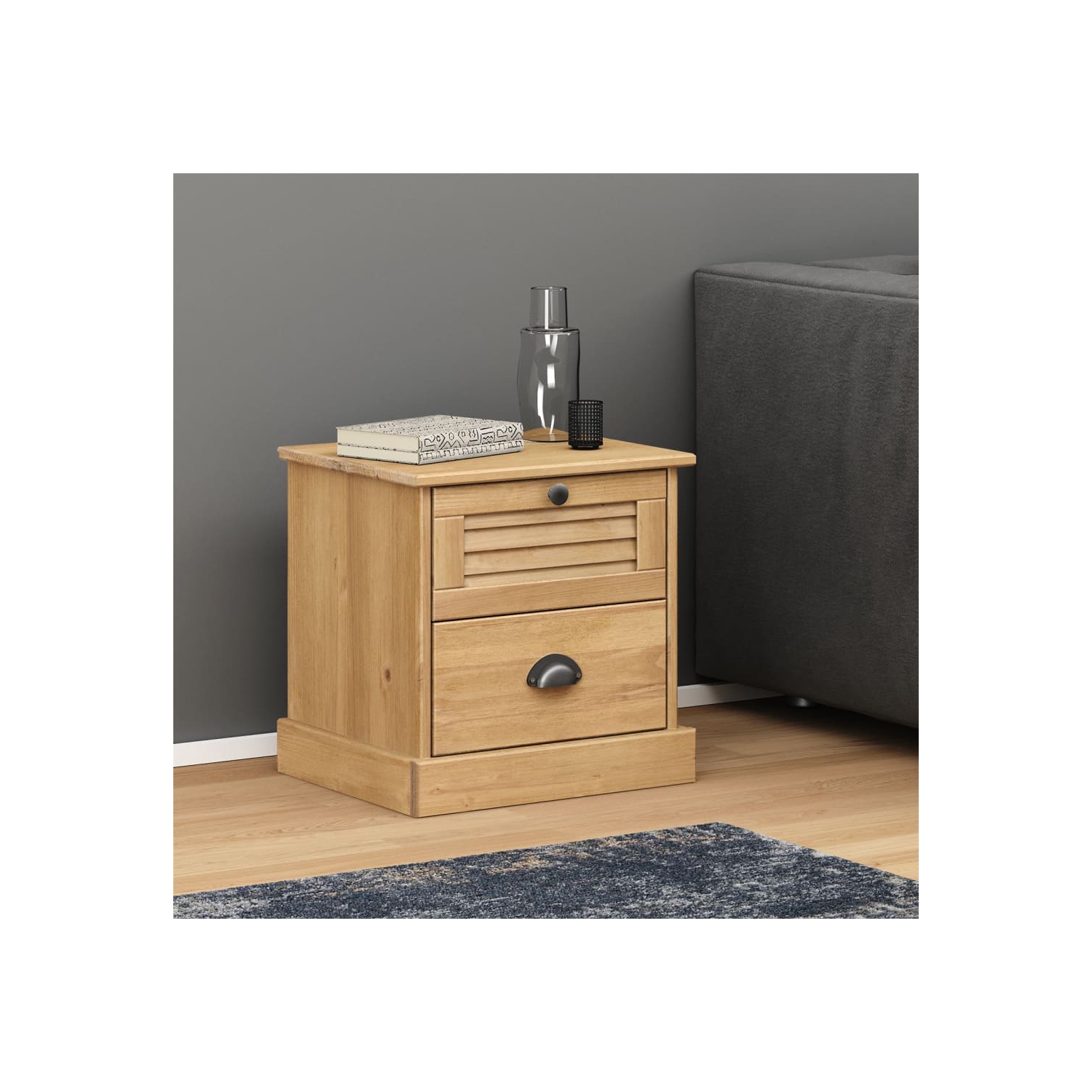 vidaXL Bedside Cabinet VIGO 42x35x42 cm Solid Wood Pine