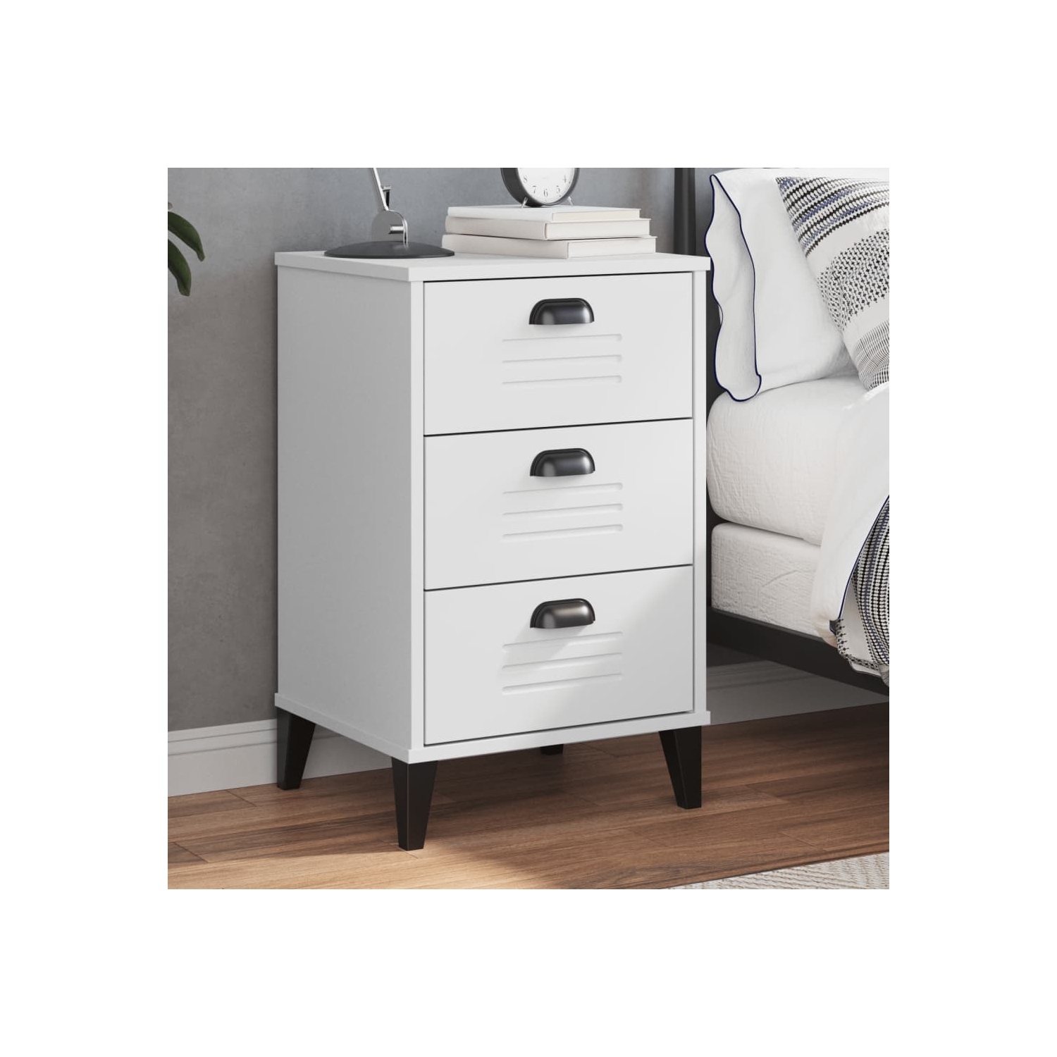 Armoire de chevet VIKEN en bois d'ingénierie blanc