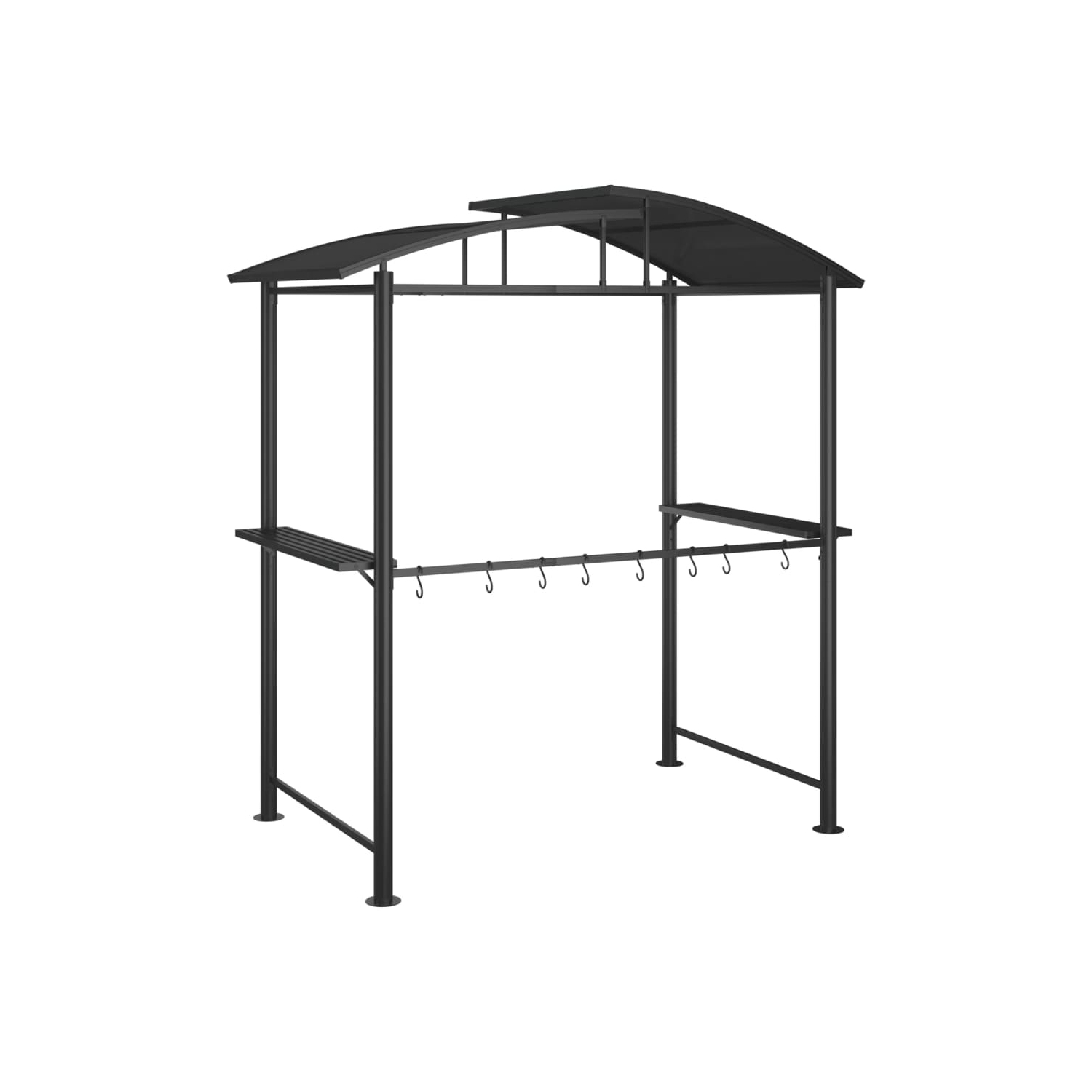 vidaXL BBQ Gazebo with Side Shelves Anthracite 210x114x230 cm Steel