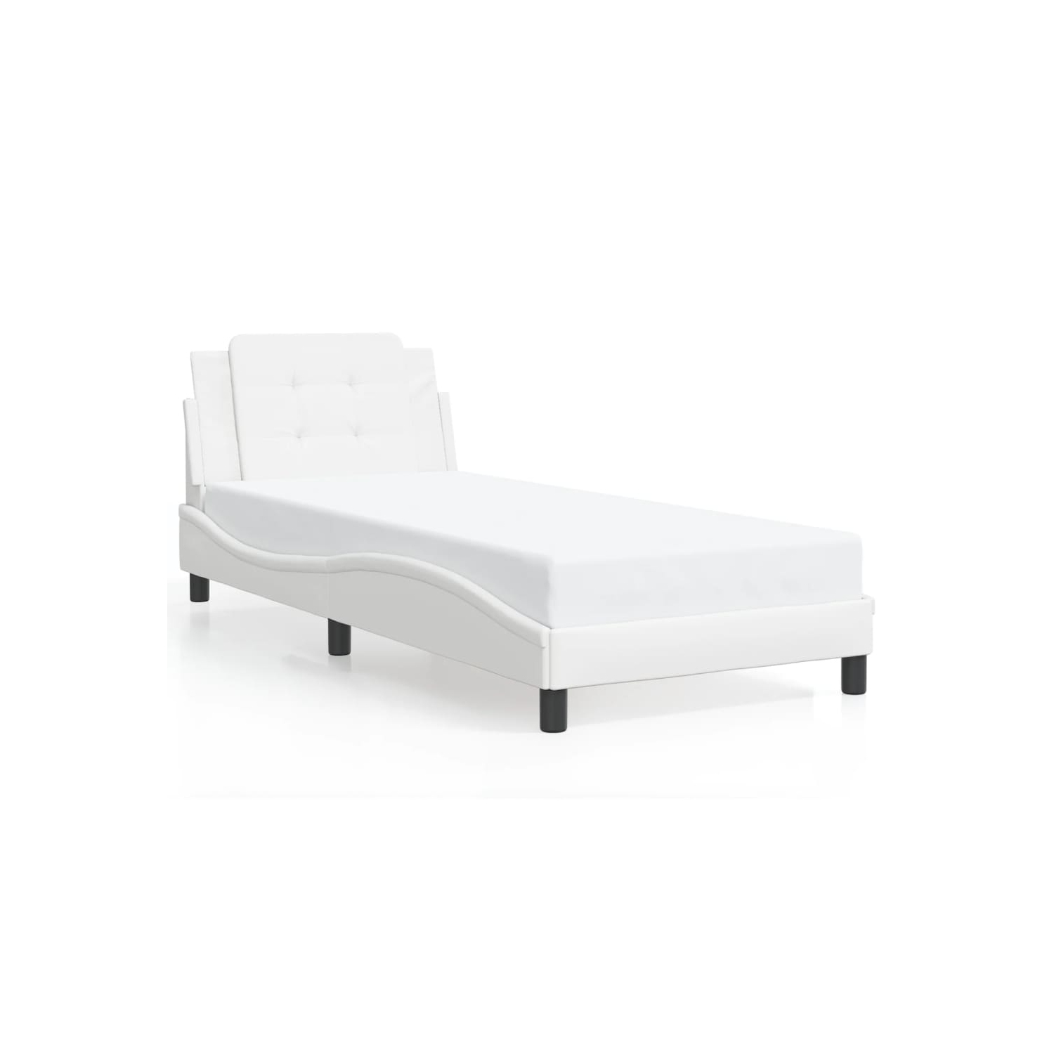 Cadre de lit vidaXL avec LED sans matelas «&nbsp;Zadar&nbsp;», blanc, 100 tablettes 190&nbsp;cm