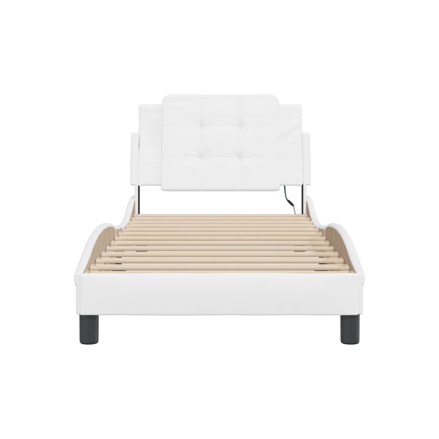 Cadre de lit vidaXL avec LED sans matelas «&nbsp;Zadar&nbsp;», blanc, 100 tablettes 190&nbsp;cm