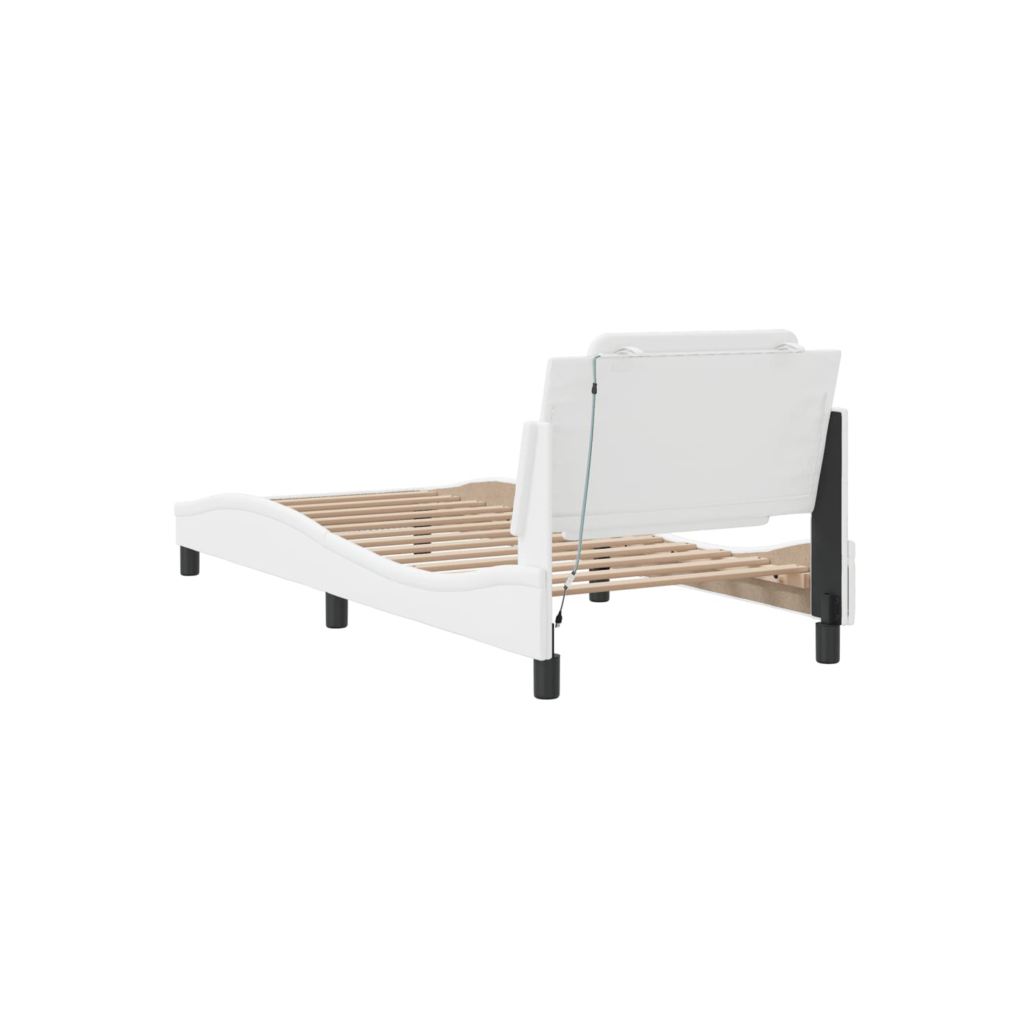 Cadre de lit vidaXL avec LED sans matelas «&nbsp;Zadar&nbsp;», blanc, 100 tablettes 190&nbsp;cm