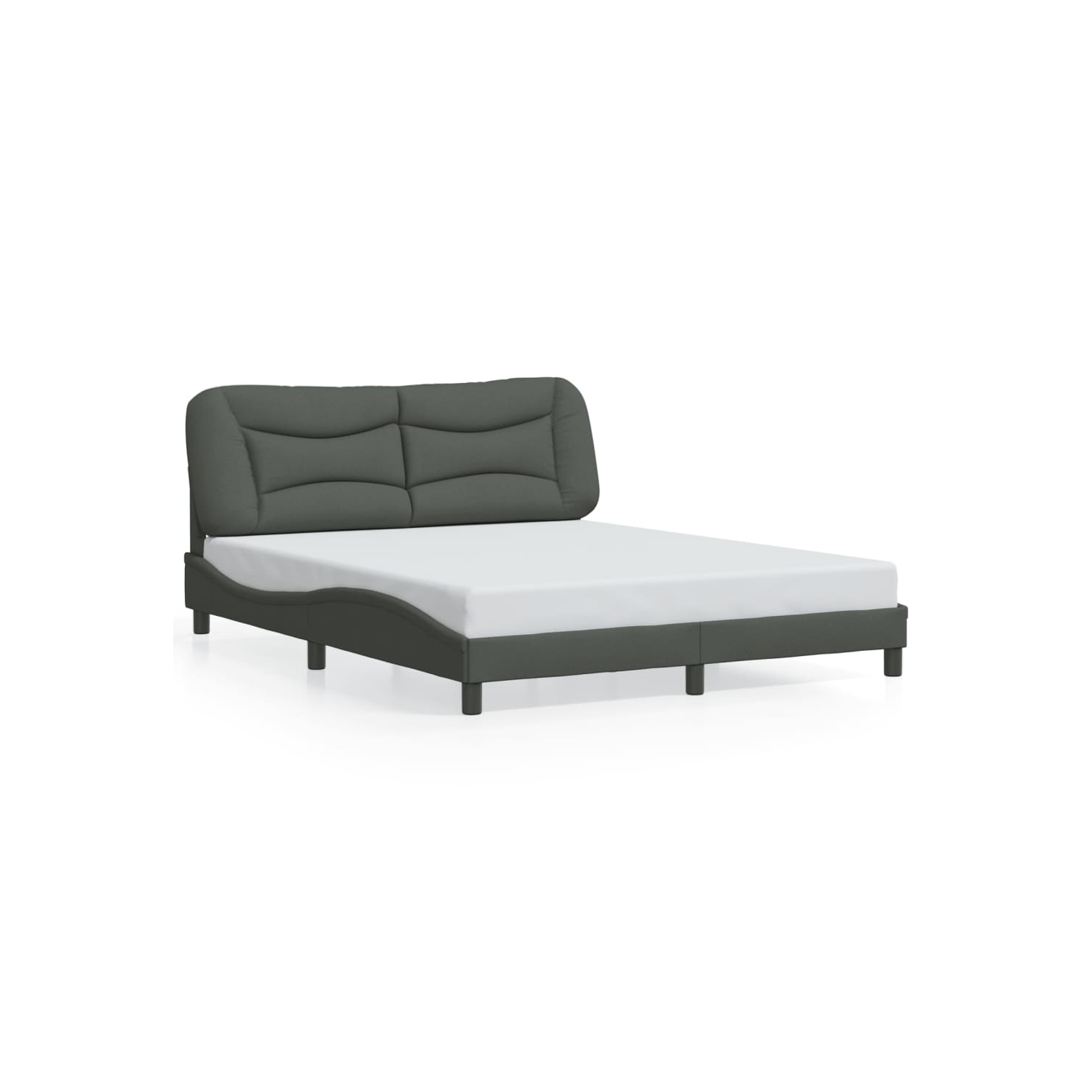 Cadre de lit vidaXL avec LED sans matelas «&nbsp;Hvar&nbsp;», tissu 203&nbsp;cm gris foncé 152 unités