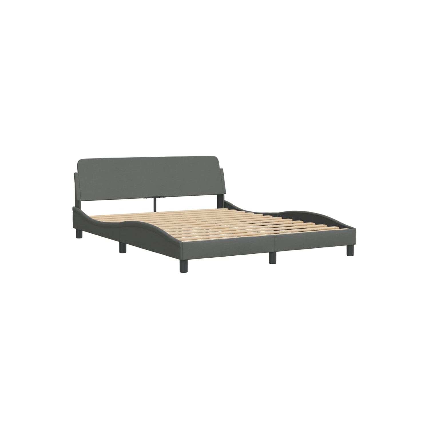 Cadre de lit vidaXL avec LED sans matelas «&nbsp;Hvar&nbsp;», tissu 203&nbsp;cm gris foncé 152 unités