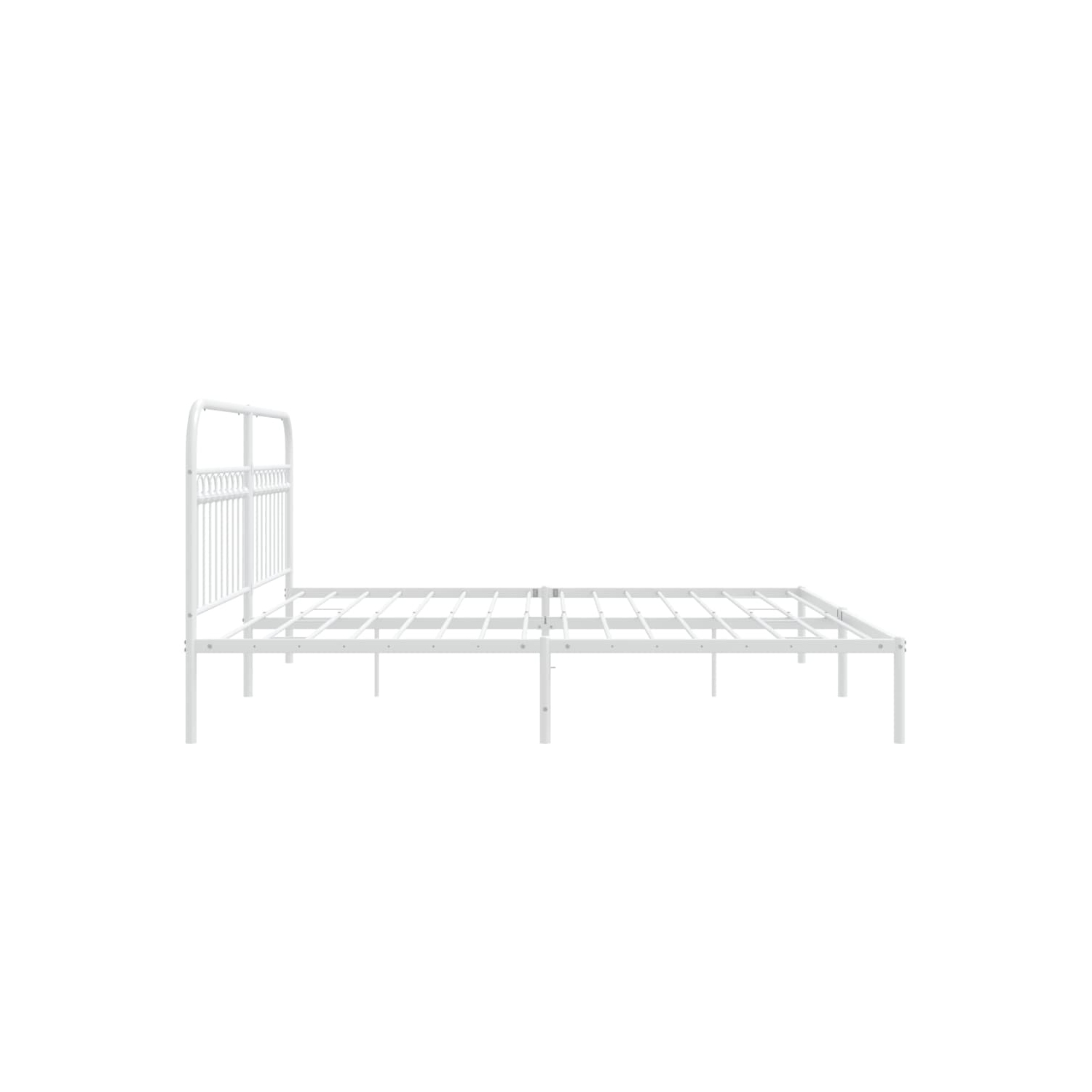 vidaXL Metal Bed Frame without Mattress with Headboard White 193x203cm