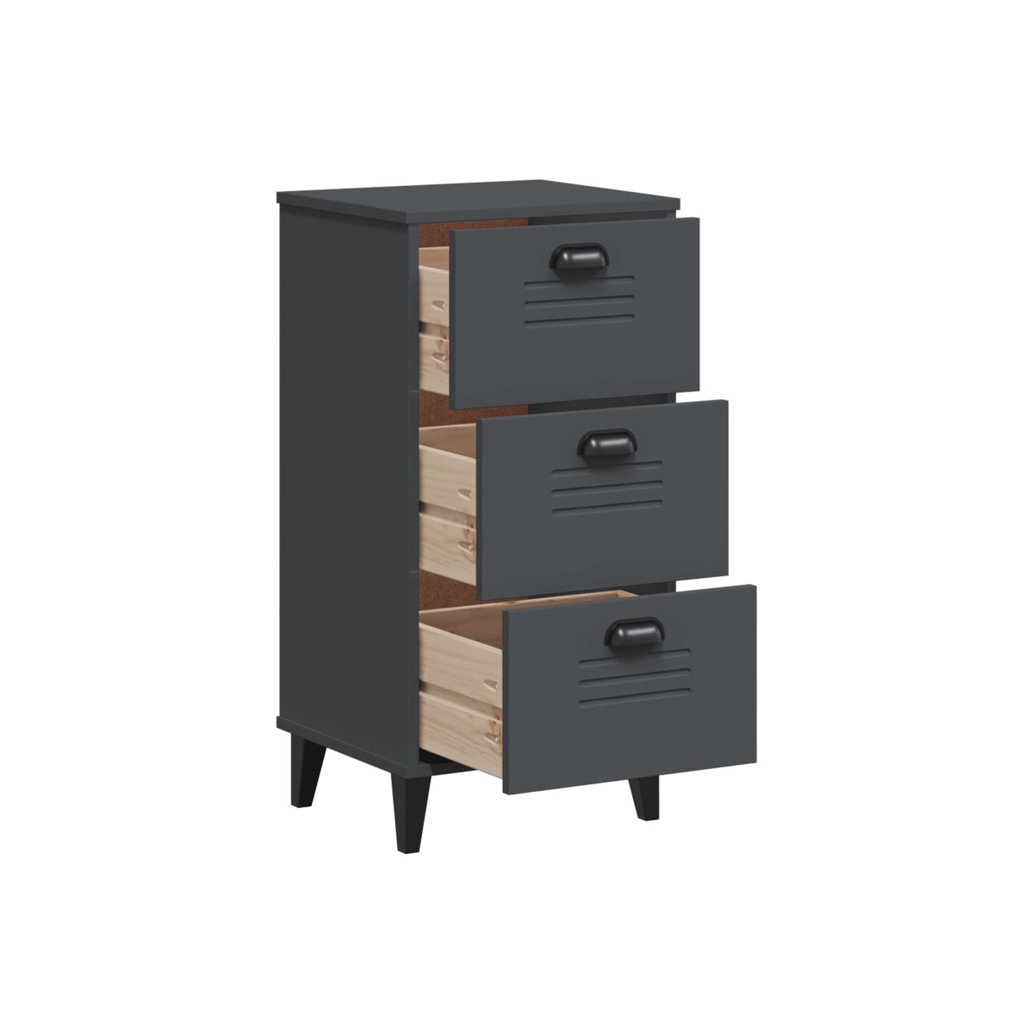 Armoire de chevet VIKEN en bois d'ingénierie gris anthracite