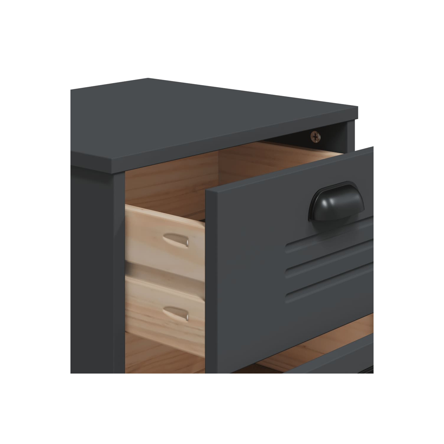 Armoire de chevet VIKEN en bois d'ingénierie gris anthracite