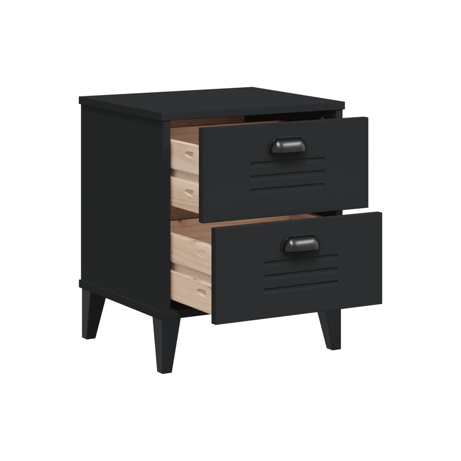 vidaXL Bedside Cabinet VIKEN Black Engineered Wood