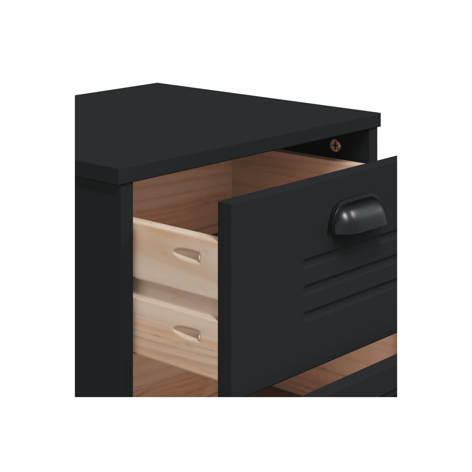 vidaXL Bedside Cabinet VIKEN Black Engineered Wood