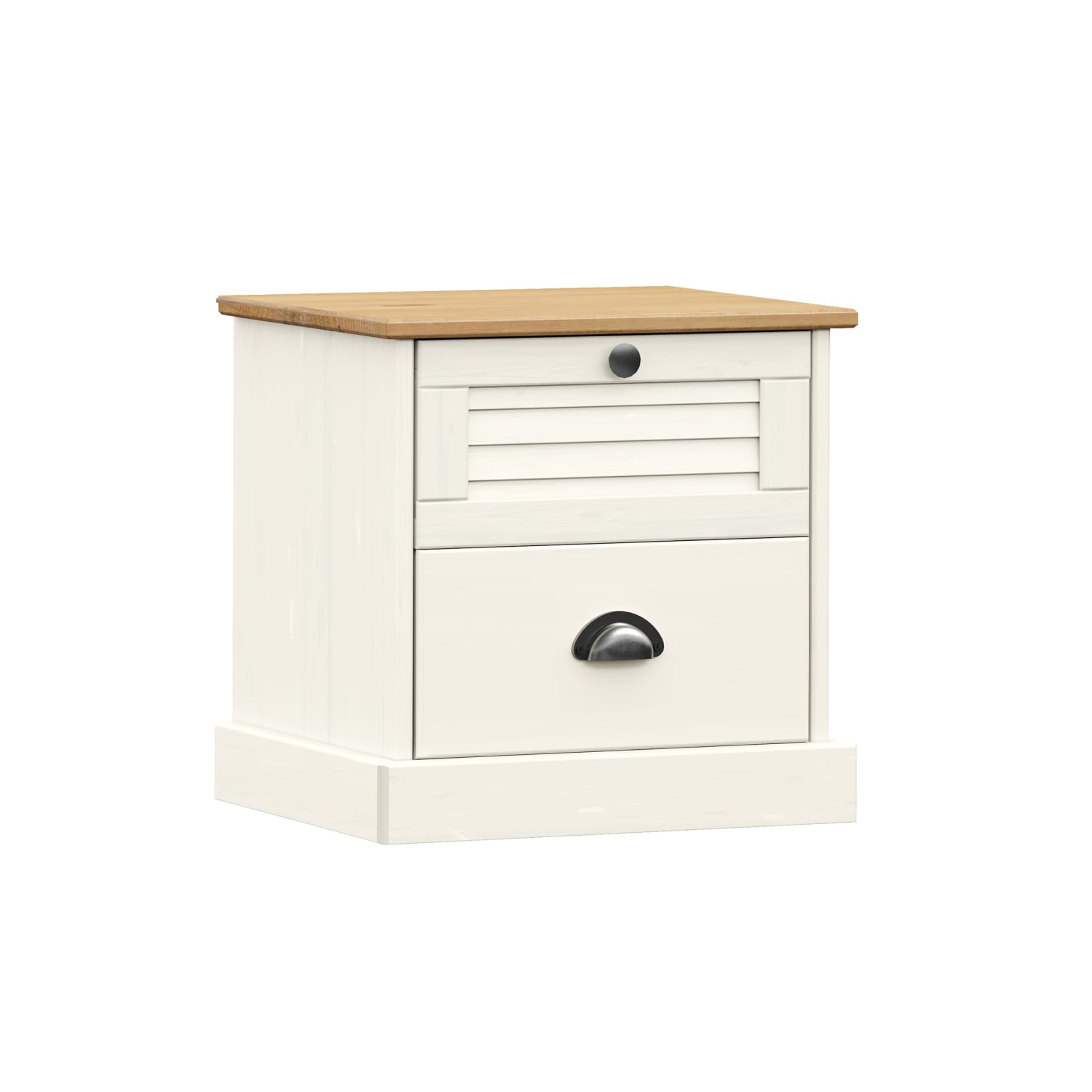 vidaXL Bedside Cabinet VIGO White 42x35x42 cm Solid Wood Pine