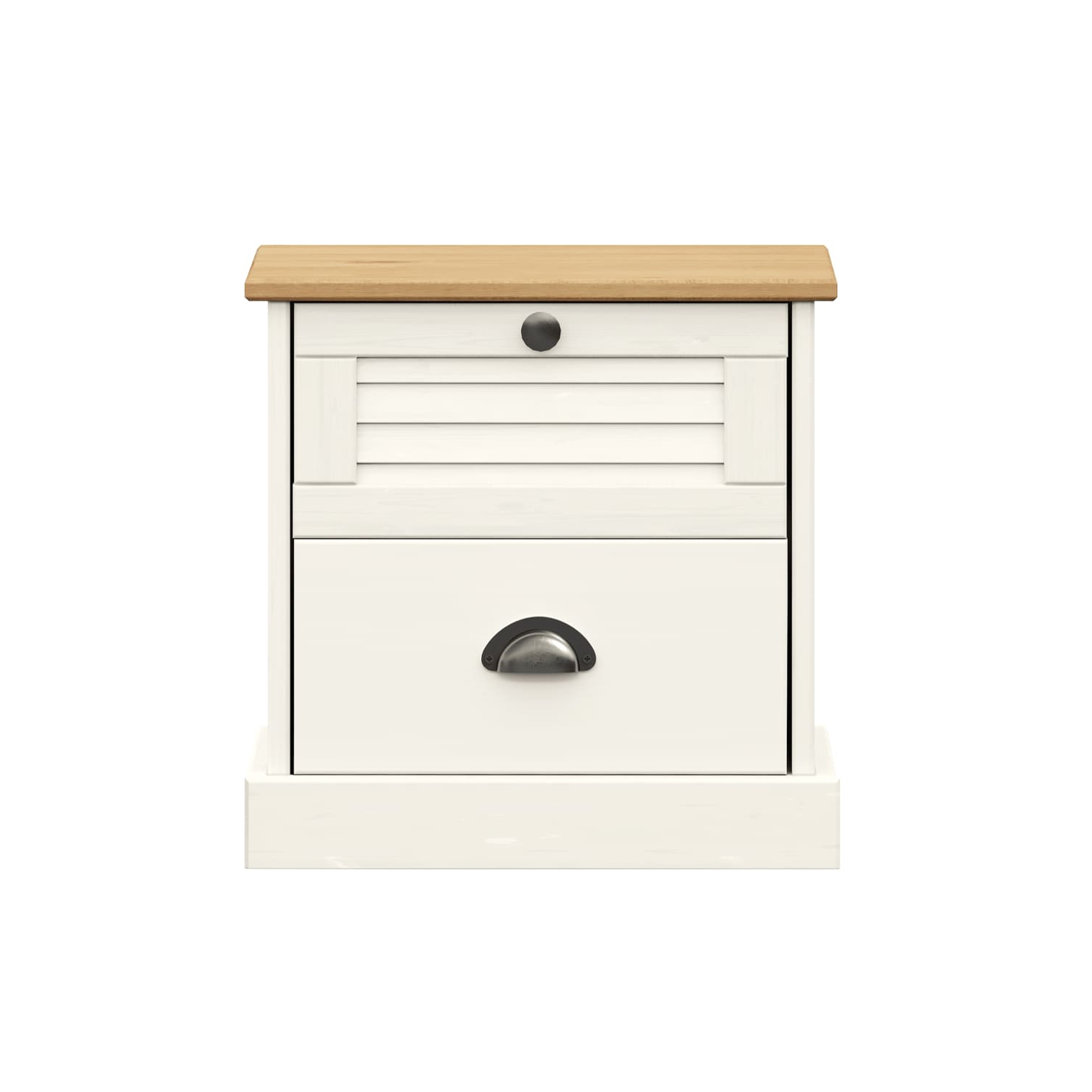 vidaXL Bedside Cabinet VIGO White 42x35x42 cm Solid Wood Pine